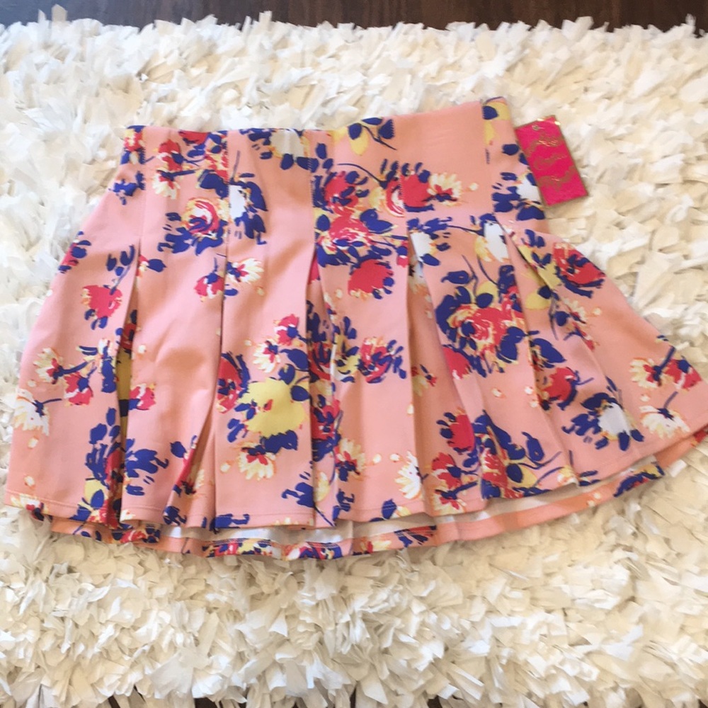 Floral Pleated Skirt